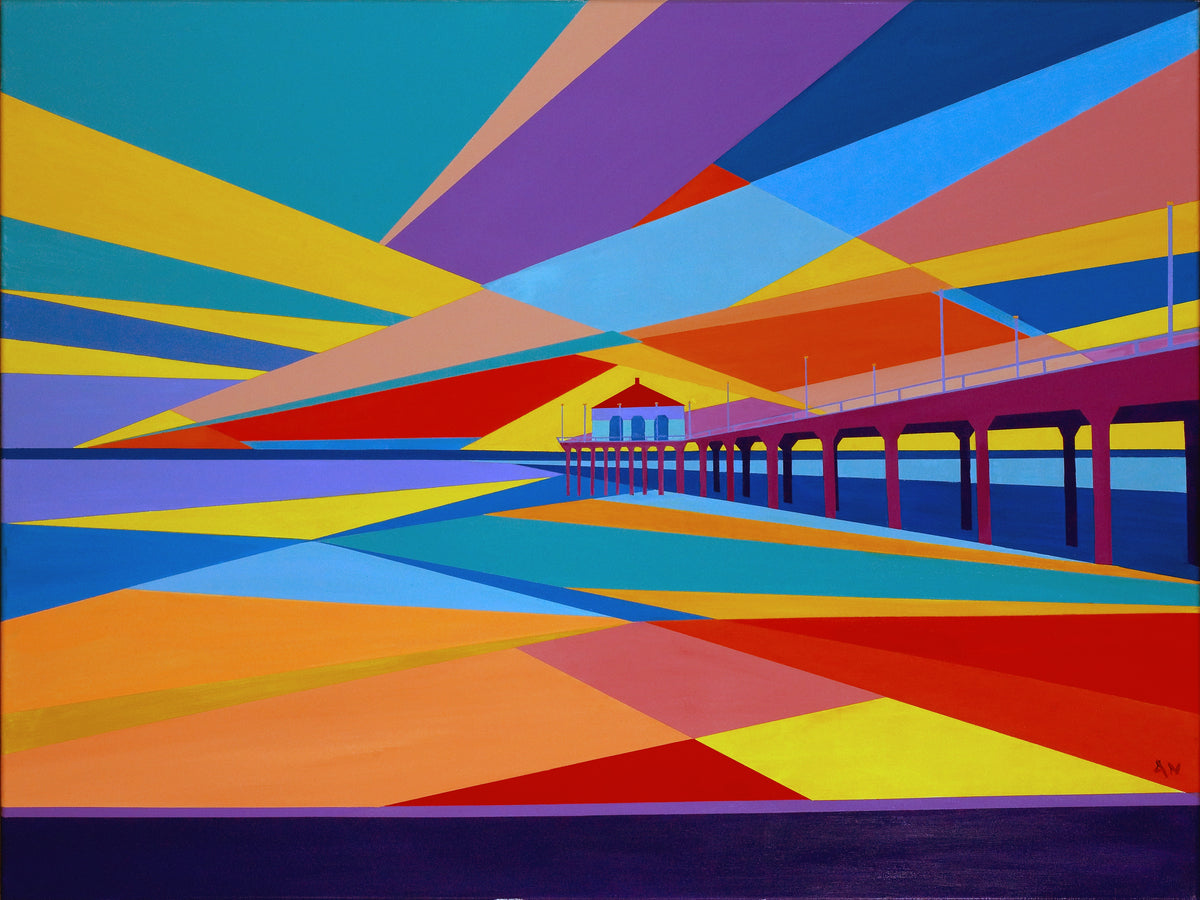 Sunset in Manhattan Beach (Wood, Metal, Canvas prints)