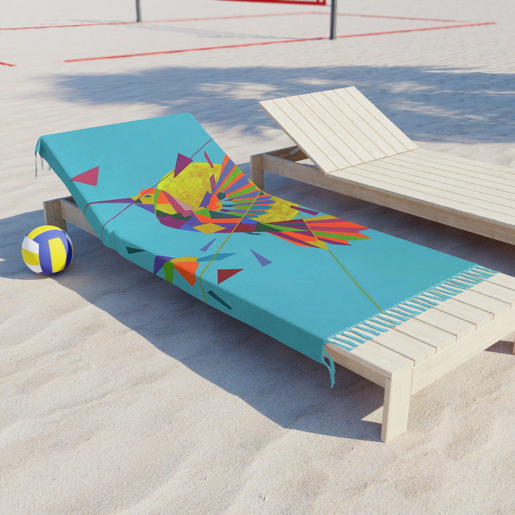 Boho Beach Towel Hummingbird